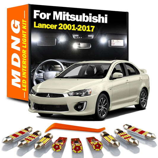 MDNG Accessories LED Bulbs Interior Map Dome Light Kit For Mitsubishi Lancer 2001-2013 2014 2015 2016 2017 License Plate Lamp