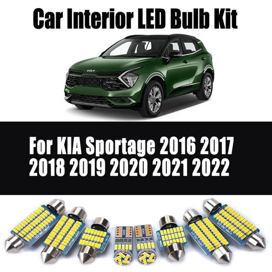 11P Canbus Car Reading Bulbs No Error For KIA Sportage 2016 2017 2018 2019 2020 2021 2022 LED Interior Dome Map Trunk Light Kit