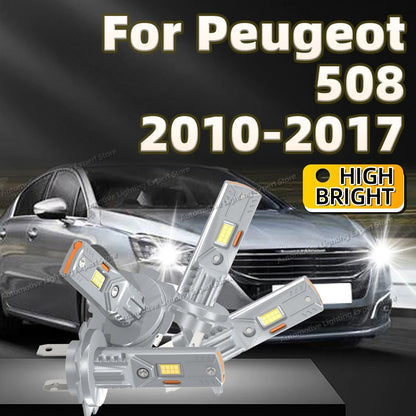 2/4Pcs LED Headlight 180W CSP Fanless Wireless Car Headlamp Plug & Play For Peugeot 508 2010-2017 2011 2012 2013 2014 2015 2016