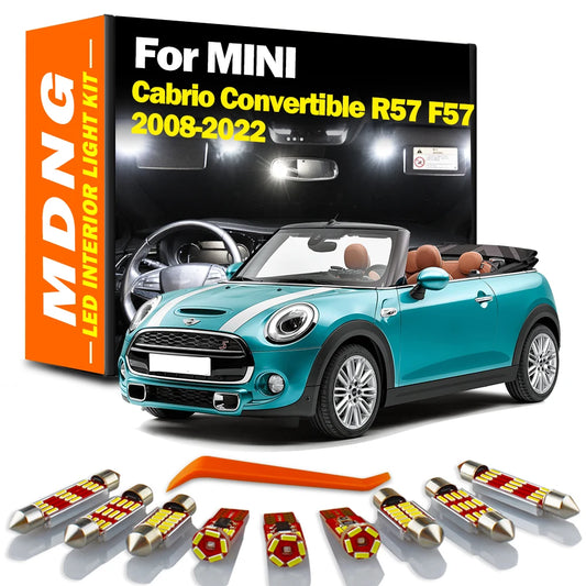MDNG Canbus LED Interior Reading Light Kit For MINI Cooper Cabrio Convertible R57 F57 2008 2018 2019 2022 Car Bulbs Accessories