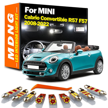 MDNG Canbus LED Interior Reading Light Kit For MINI Cooper Cabrio Convertible R57 F57 2008 2018 2019 2022 Car Bulbs Accessories