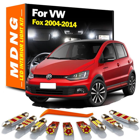 MDNG 8Pcs Canbus Car Reading Bulbs For Volkswagen VW Fox 2004-2007 2008 2009 2010 2011 2012 2014 LED Interior Light Kit No Error