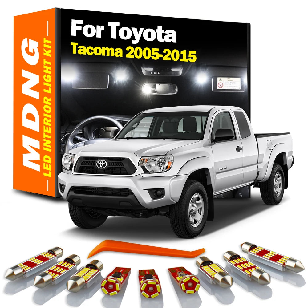 MDNG 8Pcs For Toyota Tacoma 2005-2009 2010 2012 2013 2014 2015 Canbus LED Interior Dome Map Reading Trunk Light Kit Car Bulbs
