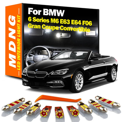 MDNG Canbus For BMW 6 Series M6 E63 E64 F06 Gran Coupe Convertible LED Indoor Bulbs Interior Map Dome Foot Light Kit Signal Lamp
