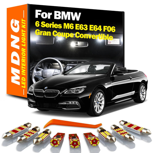 MDNG Canbus For BMW 6 Series M6 E63 E64 F06 Gran Coupe Convertible LED Indoor Bulbs Interior Map Dome Foot Light Kit Signal Lamp