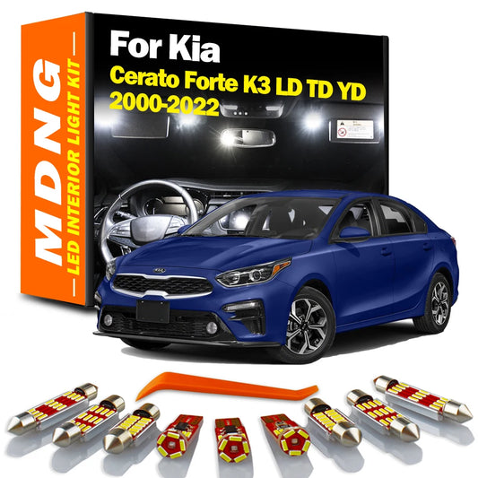 MDNG Interior LED Light Kit For Kia Cerato Forte K3 LD TD YD 2000- 2017 2018 2019 2020 2021 2022 Car Map Dome Number Plate Bulb