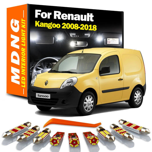 MDNG 11Pcs Canbus Car LED Interior Map Dome Light Kit For Renault Kangoo 2008 2009 2010 2011 2012 2013-2018 Led Bulbs No Error
