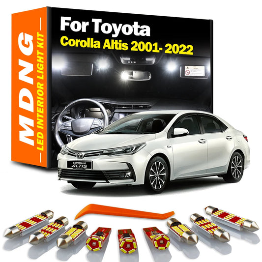 MDNG Interior Map Dome Trunk Light LED Bulbs Kit For Toyota Corolla Altis 2001- 2016 2018 2019 2020 2021 2022 Car Accessories