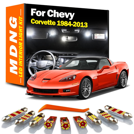 MDNG For Chevrolet Chevy Corvette 1984-2010 2011 2012 2013 Luggage LED Interior Map Dome Light Kit Car Bulbs Canbus No Error