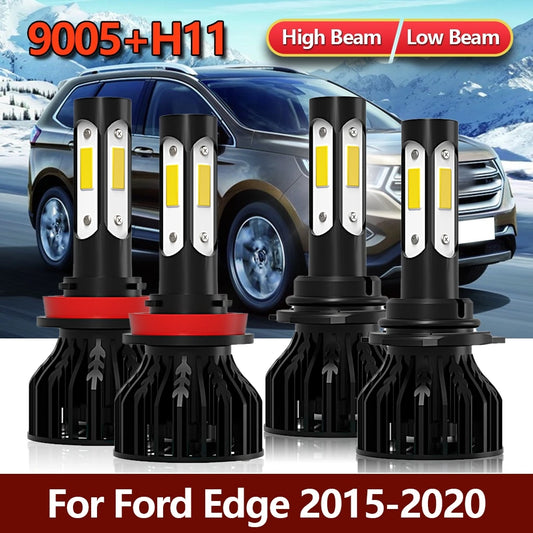 2/4x LED Headlight Bulbs For Ford Edge 2015 2016 2017 2018 2019 2020 Car Headlamp 20000LM 4-sides Lamps 360 High Low Beam Light