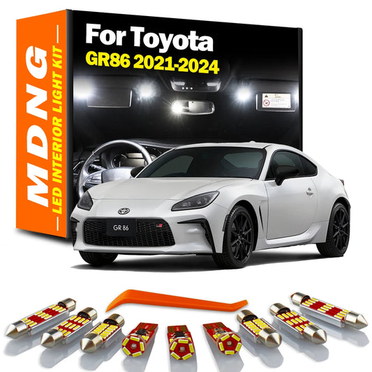 MDNG 10Pcs Car LED Interior Luggage Dome Reading Door Vanity Mirror Light Kit For Toyota GR86 2021 2022 2023 2024 Signal Lamp