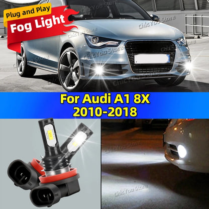 2Pcs 6000K Auto Fog Lights 20000LM CSP LED Car Fog Lamp Bulbs For Audi A1 8X 2010-2018 2011 2012 2013 2014 2015 2016