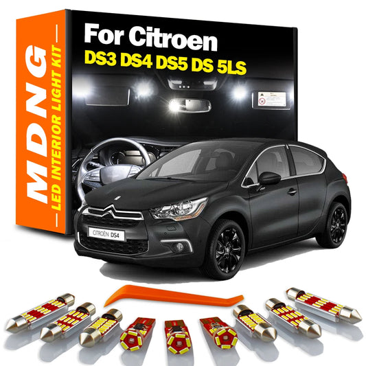 MDNG Canbus LED Interior Map Dome Trunk Light Kit For Citroen DS 3 4 5 5LS DS3 DS4 DS5 DS 5LS 2011 2012-2017 Car Sunvisor Bulbs