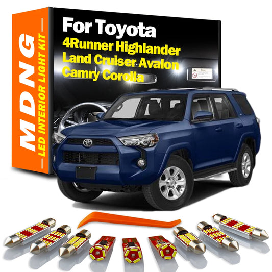 MDNG Interior Map Roof Light Kit For Toyota Highlander 4Runner Land Cruiser Camry Avalon Corolla Indoor LED Bulbs Signal Lamp