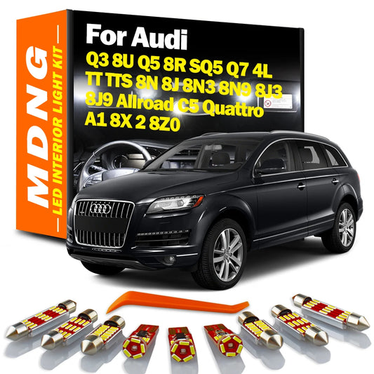 Canbus LED Bulbs Interior Light Kit For Audi A1 8X 2 8Z0 Q3 8U Q5 8R SQ5 Q7 4L TT TTS 8N 8J 8N3 8N9 8J3 8J9 Allroad C5 Quattro