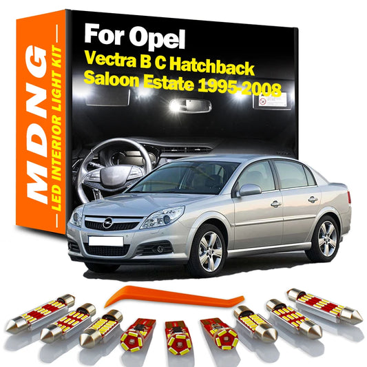 MDNG For Vauxhall Opel Vectra B C Hatchback Saloon Estate 1995-2007 2008 LED Interior Dome Map Light Kit Car Reading Bulb Canbus