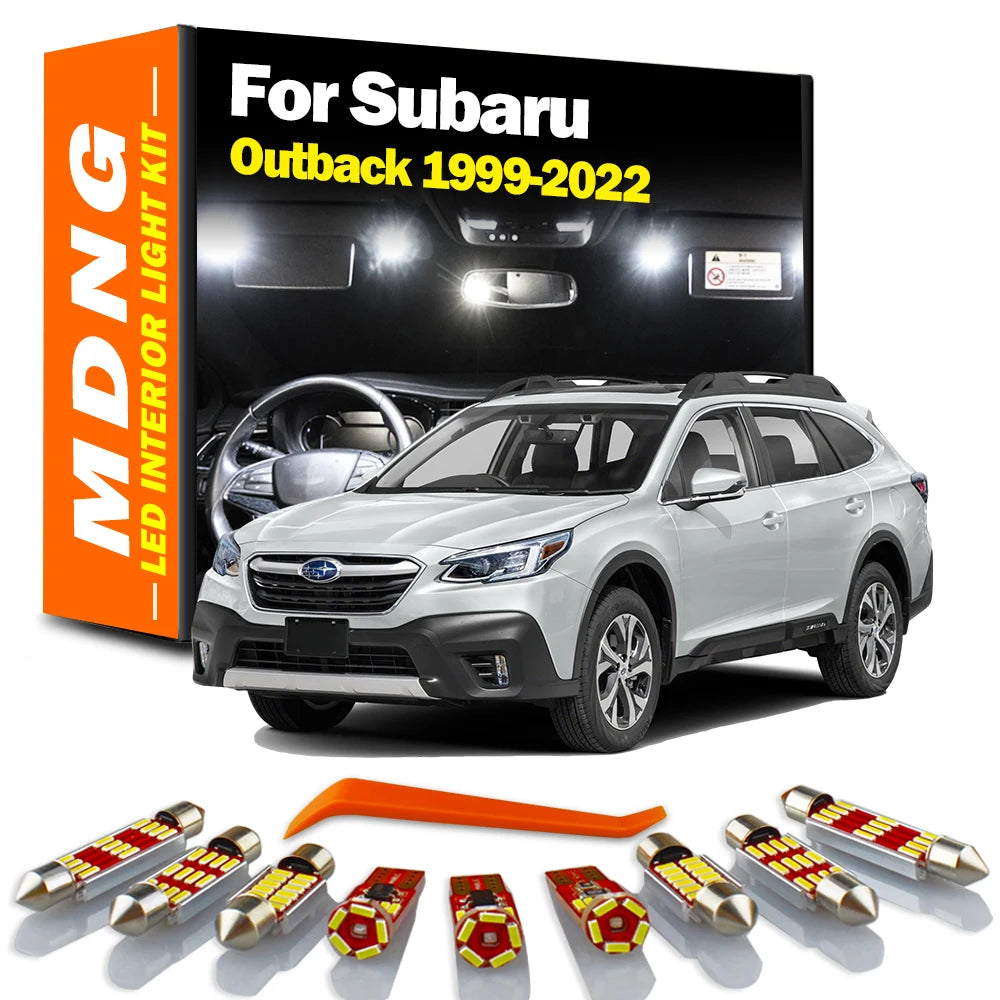 MDNG For Subaru Outback BR9 BS9 BE BH BL BP9 Sedan Wagon 1999-2020 2021 2022 LED Interior Reading Door Light Kit Car Plate Bulb