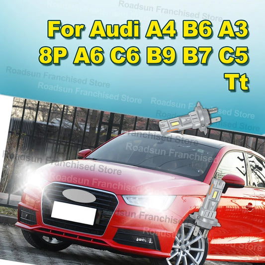 2x High Low Beam Lamp H7 Bulbs 30000LM Plug and Play For Audi A4 B6 A3 8P A6 C6 B9 B7 C5 Tt