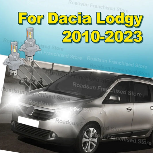 2Pcs 180W Hi/Lo Beam Headlights 30000LM Plug&Play For Dacia Lodgy 2010-2023 2011 2012 2013 2014 2015 2016 2017 2018 2019 2020