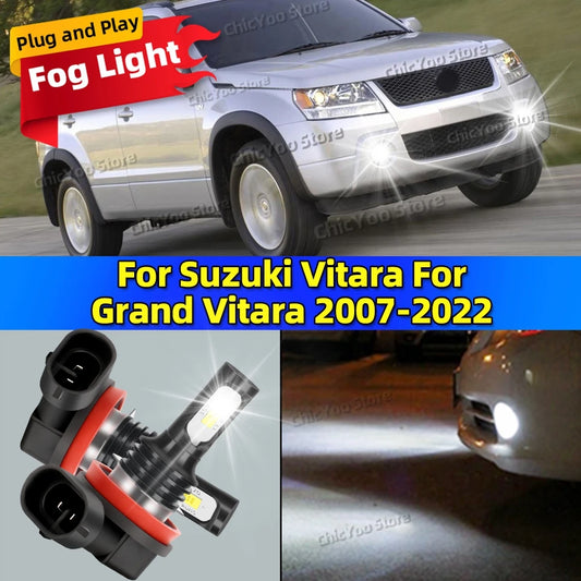 2Pcs LED Canbus Auto Fog Lamps 6000K Fog Light Car Accessories For Suzuki Vitara For Grand Vitara 2007-2022 2009 2010 2011 2012
