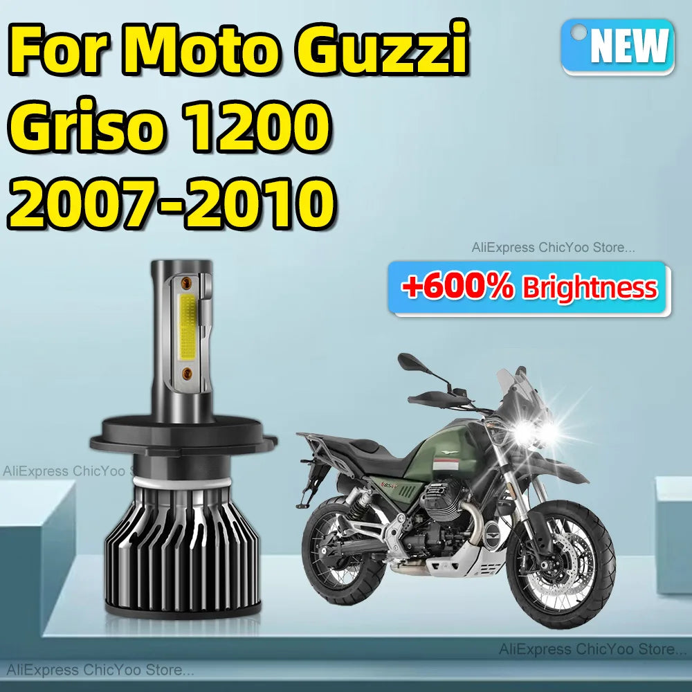H4 LED Motorcycle Headlight Bulbs 12V Moto Lights Hi Low Beam 6000K Lamp Canbus Error Free For Moto Guzzi Griso 1200 2007-2010