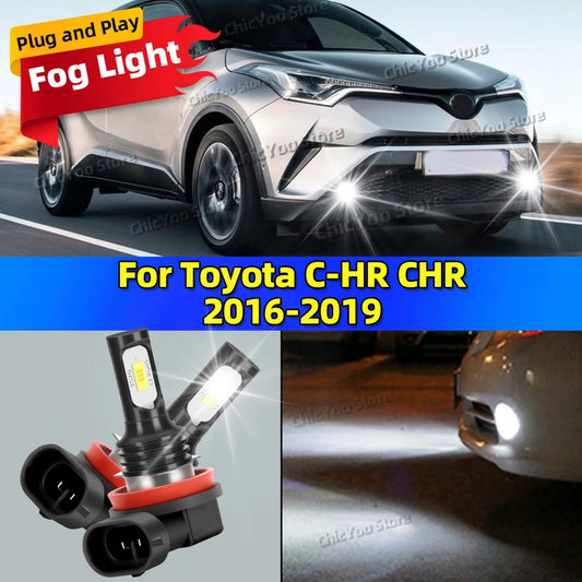 2X LED Car Light Front Fog Lamp Bulb 20000LM Ultra Bright For Toyota C-HR CHR 2016 2017 2018 2019 Plug and Play in 5 Minutes