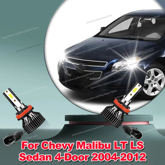 2/4Pcs LED Headlight 180W Powerful Lamp Canbus Car Light For Chevy Malibu LT LS Sedan 4-Door 2004-2012 2007 2008 2009 2010 2011