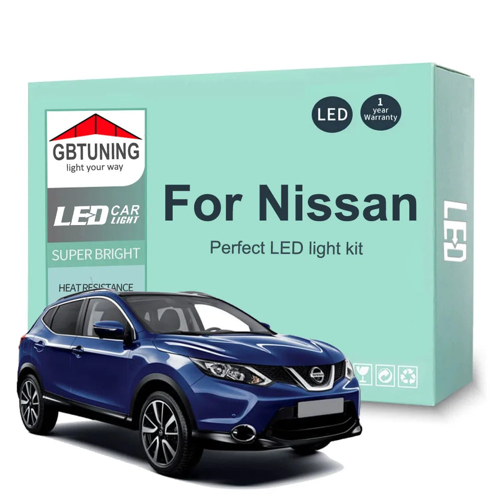 LED Interior Light Bulb Kit For Nissan Qashqai X-Trail Kicks Juke Murano Leaf Versa Sentra Pathfinder Canbus Car Indoor Lamp