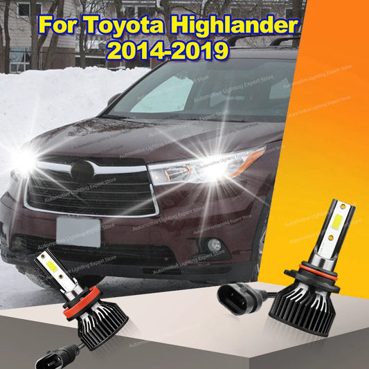 2/4Pcs Led Super Bright Car Light Bulbs H11 HB3 Headlight 180W High Low Beam For Toyota Highlander 2014 2015 2016 2017 2018 2019