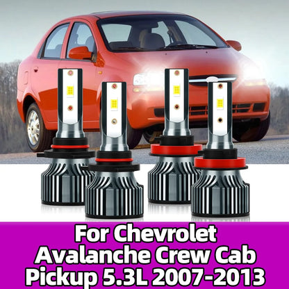 2/4x LED CSP 3570 Chip Car Headlight Bulbs For Chevrolet Avalanche Crew Cab Pickup 2007 2008 2009-2013 Super Bright 20000LM Lamp