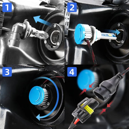2/4x For Mazda MX-5 MIATA 2001 2002 2003 Car LED Headlights 20000LM Auto Headlamps 120W Super Bright CSP 3570 Auto Light Bulbs
