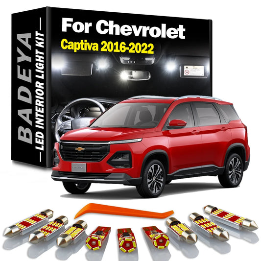 BADEYA 14Pcs Canbus For Chevrolet Captiva 2016 2017 2018 2019 2020 2021 2022 LED Interior Door Luggage Light Car Reading Bulb