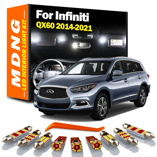 MDNG Canbus For Infiniti QX60 2014 2015 2016 2017 2018 2019 2020 2021 Indoor Vehicle Lamp LED Interior Light Kit Car Led Bulbs