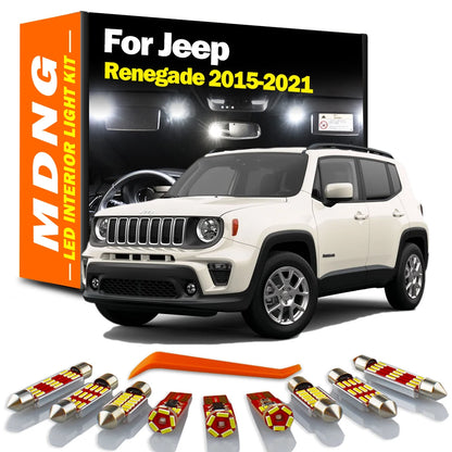 MDNG 12Pcs Canbus Interior LED Light Kit For Jeep Renegade 2015 2016 2017 2018 2019 2020 2021 Car Map Dome Trunk Reading Bulbs