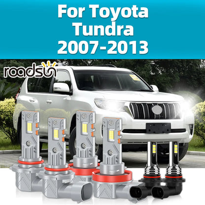 2/6Pcs 6000K LED Bulbs For Toyota Tundra 2007 2008 2009 2010 2011 2012 2013 Car Headlights 30000LM High Low Beam Lamp Fog Lights