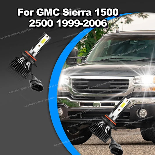2/4Pcs 25000LM LED Headlights Canbus 6000K Auto Lamp with Fan For GMC Sierra 1500 2500 1999-2006 2001 2002 2003 2004 2005