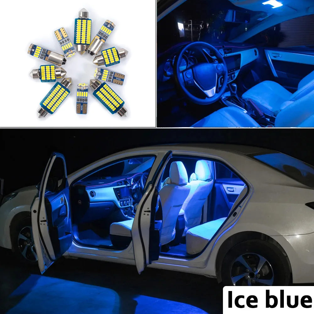 10Pcs Canbus Car LED Interior Ceiling Light Map Dome Trunk Number Plate Bulbs Kit For Renault Kardian 2024 2025 Accessories