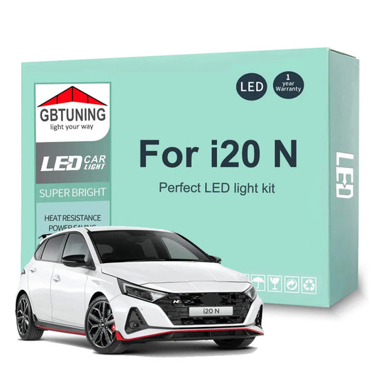 11Pcs Car Indoor Lamp Kit For Hyundai i20N i20 N 2020 2021 2022 2023 Vehicle LED Interior Light Bulb Reading Dome Trunk Canbus