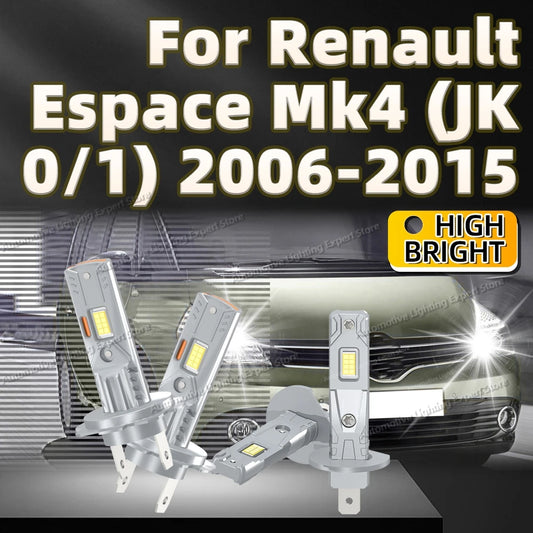 2/4Pcs LED Headlight Mini Canbus Fanless Light Bulbs 6000K For Renault Espace Mk4 JK0 2006-2015 2007 2008 2009 2010 2011 2012