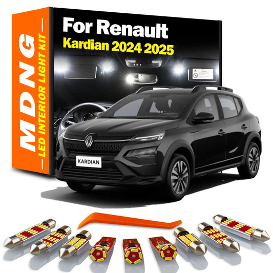 10Pcs Canbus Car LED Interior Light Kit For Renault Kardian 2024 2025 Map Dome Trunk Bulbs Accessories