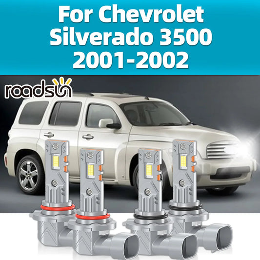 2/4Pcs Auto LED Headlamp 6000K For Chevrolet Silverado 3500 2001 2002 White 30000LM High Low Beam Car Front Headlight Bulbs 12V