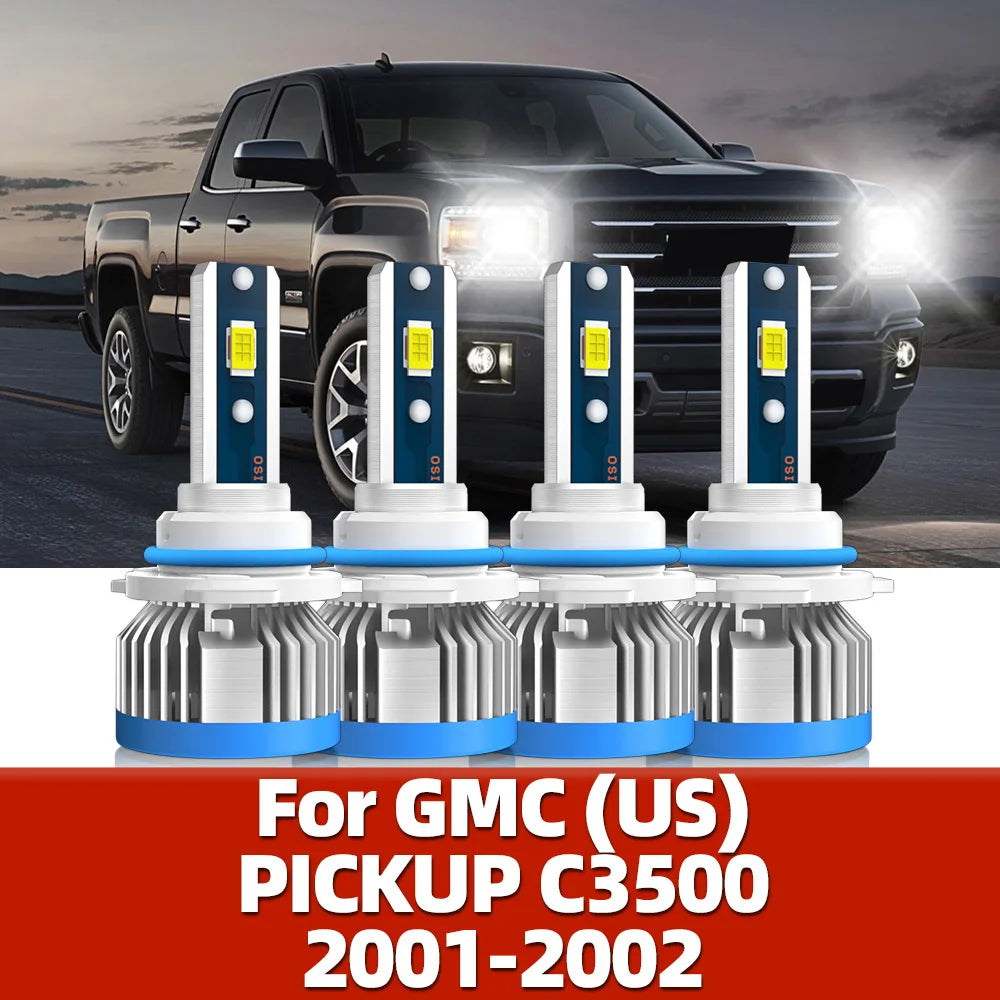 2/4x Super Bright LED Headlights 120W Bulbs 20000LM For GMC PICKUP C3500 2001 2002 Auto High Low Beam Lights Lamp 12V 6000K