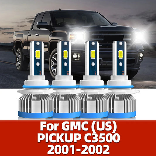 2/4x Super Bright LED Headlights 120W Bulbs 20000LM For GMC PICKUP C3500 2001 2002 Auto High Low Beam Lights Lamp 12V 6000K