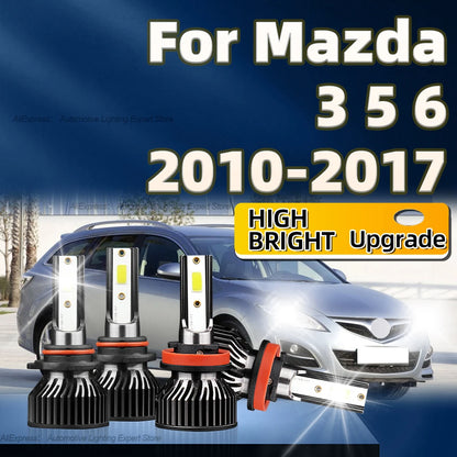 2/4Pcs LED Headlight Bulb CANBUS 50000LM Super Bright Car Light H11 HB3 Turbo Lamp For Mazda 3 5 6 2010 2011 2012 2013 2014-2017