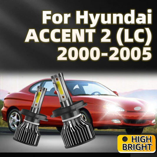 2Pcs 6000K Led H4 150W High Power Car Headlight 360 Degrees For Hyundai ACCENT 2 (LC) 2000 2001 2002 2003 2004 2005