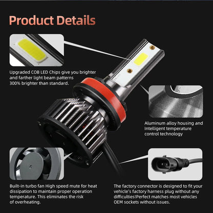 2/4Pcs 180W LED Canbus Car Headlights Bulb H11 HB3 6000K Auto Lamp For Nissan Rogue 2008 2009 2010 2011 2012 2013