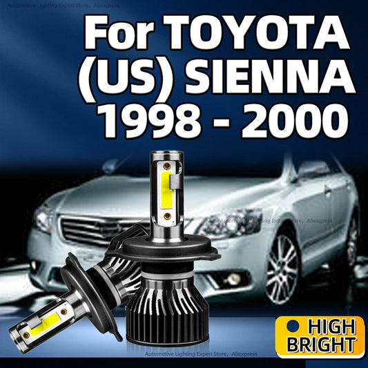 Car Headlight H4 Auto LED Lamp 150W High Power 6000K White Light Bulbs COB CHip 12V For TOYOTA (US) SIENNA 1998 1999 2000