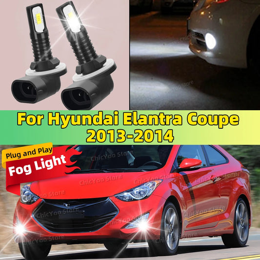 For Hyundai Elantra Coupe 2013 2014 2Pcs LED Lamp Car Front Fog Light 20000LM Ultra Bright Lamp Plug and Play in 5 Minutes