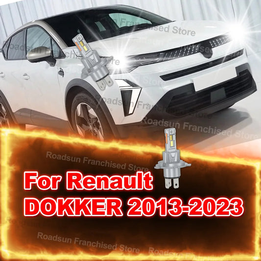 2Pcs Hi/Lo Beam Headlights Two Sided 3570 CSP For Renault DOKKER 2013-2023 2014 2015 2016 2017 2018 2019 2020 2021 2022