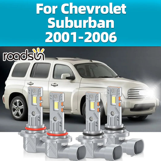 2/4Pcs Auto LED Headlamps 6000K 30000LM For Chevrolet Suburban 2001 2002 2003 2004 2005 2006 High Low Beam Car Headlight Bulbs